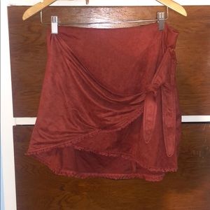Velvet wrap skirt